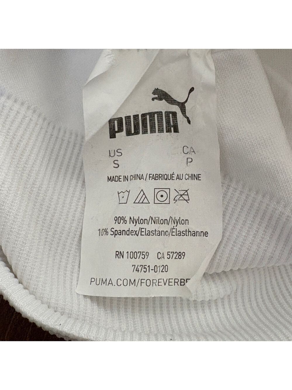 Puma White Ribbed Sports Bra Size Small - Picture 5 of 8